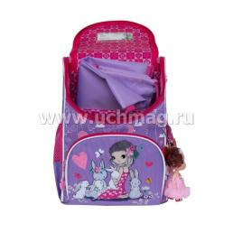 Рюкзак школьный "Grizzly", с мешком, лаванда-жимолость — интернет-магазин УчМаг