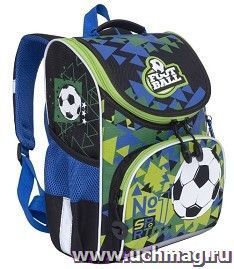 Рюкзак школьный "Grizzly", с мешком, черно-синий — интернет-магазин УчМаг