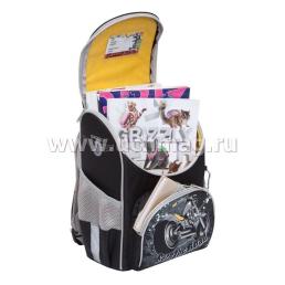 Рюкзак школьный "Grizzly", с мешком, черно-серый — интернет-магазин УчМаг
