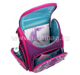 Рюкзак школьный "Grizzly", фиолетовый, с мешком для обуви — интернет-магазин УчМаг