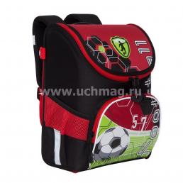 Рюкзак школьный "Grizzly", черно - красный — интернет-магазин УчМаг
