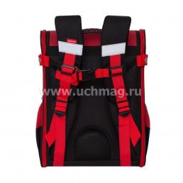 Рюкзак школьный "Grizzly", черно - красный — интернет-магазин УчМаг