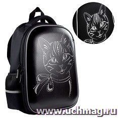 Ранец школьный "Кот", черный — интернет-магазин УчМаг