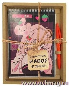 Набор подарочный "Аниме. Девочка с питомцами" А5 (блокнот, ручка) — интернет-магазин УчМаг