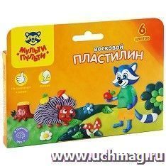 Пластилин восковой "Енот в лесу", 6 цветов