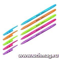 Ручка шариковая Berlingo Tribase Neon, синяя — интернет-магазин УчМаг