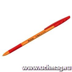 Ручка шариковая Berlingo Tribase grip orange, красная — интернет-магазин УчМаг