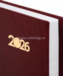 Ежедневник датированный 2026, STAFF, бордовый — интернет-магазин УчМаг