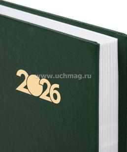Ежедневник датированный 2026, STAFF, зеленый — интернет-магазин УчМаг