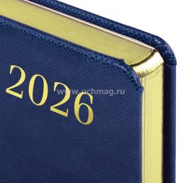 Ежедневник датированный 2026, BRAUBERG Iguana, синий — интернет-магазин УчМаг
