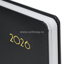 Ежедневник датированный 2026, BRAUBERG Select, черный — интернет-магазин УчМаг