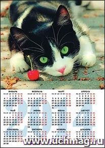 Календарь-плакат 2014. Котенок с вишенкой — интернет-магазин УчМаг