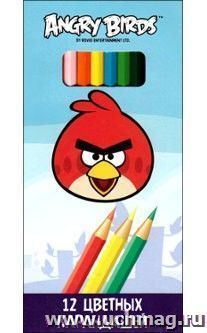 Цветные карандаши "Аngry birds", 12 цв. — интернет-магазин УчМаг