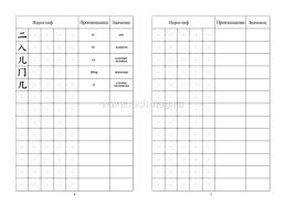 Тетрадь для записи китайских иероглифов со словарём и мини-разговорником — интернет-магазин УчМаг