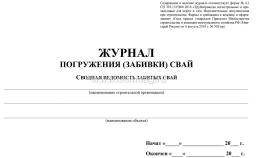 Журнал погружения (забивки) свай: Сводная ведомость забитых свай — интернет-магазин УчМаг