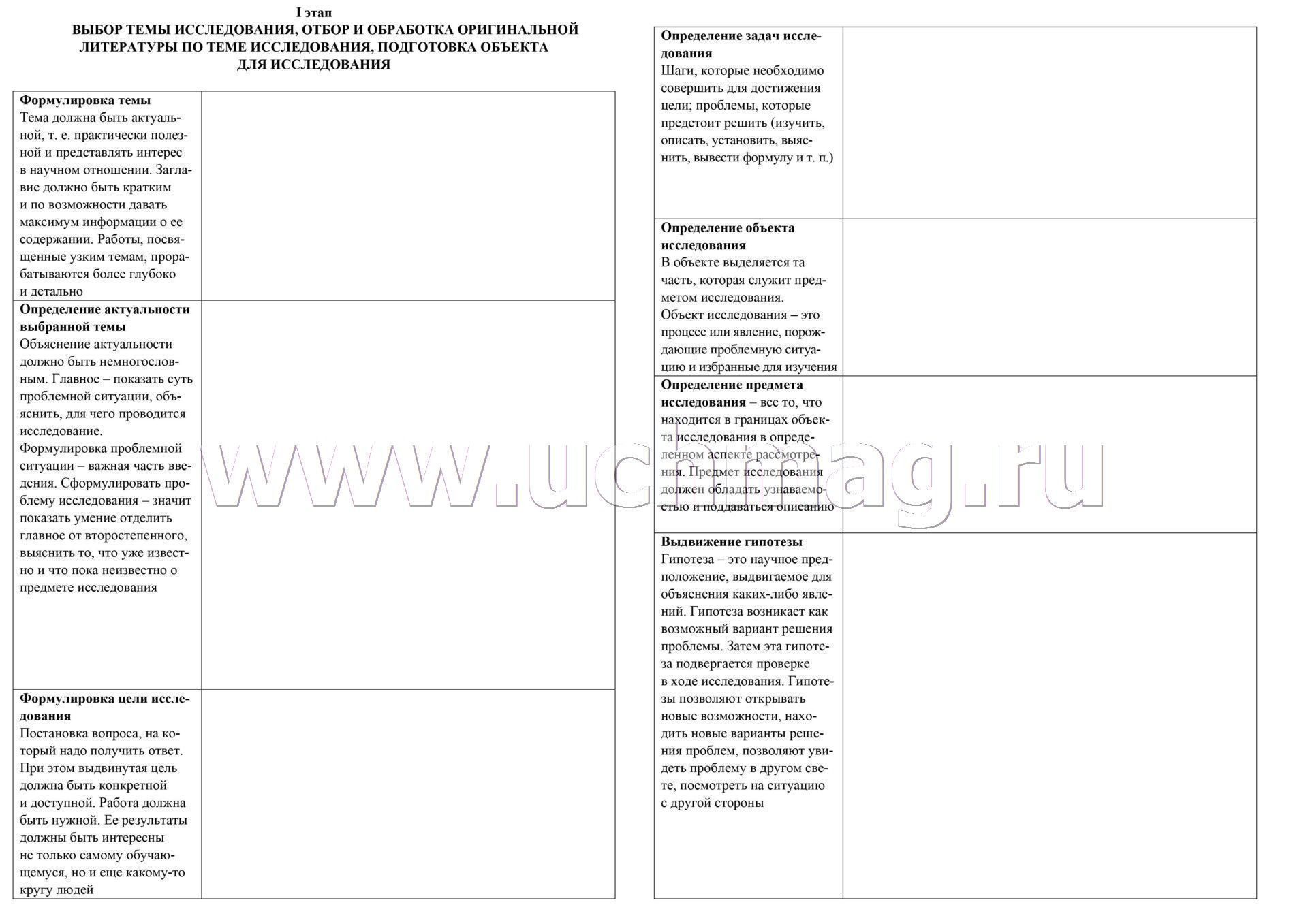 Дневник для научного проекта