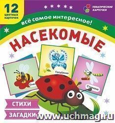 Насекомые: 12 развивающих карточек с красочными картинками, стихами и загадками для занятий с детьми — интернет-магазин УчМаг