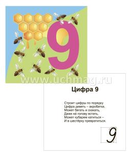 Цифры. Занимательный счет в пределах 10: 12 умных карточек. Развивающие карточки для занятий с детьми. Цветные картинки с весёлыми стихами — интернет-магазин УчМаг