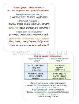 Главные правила. Русский язык. Имя существительное. 1-4 классы: Орфограммы. Склонение. 12 обучающих карточек — интернет-магазин УчМаг