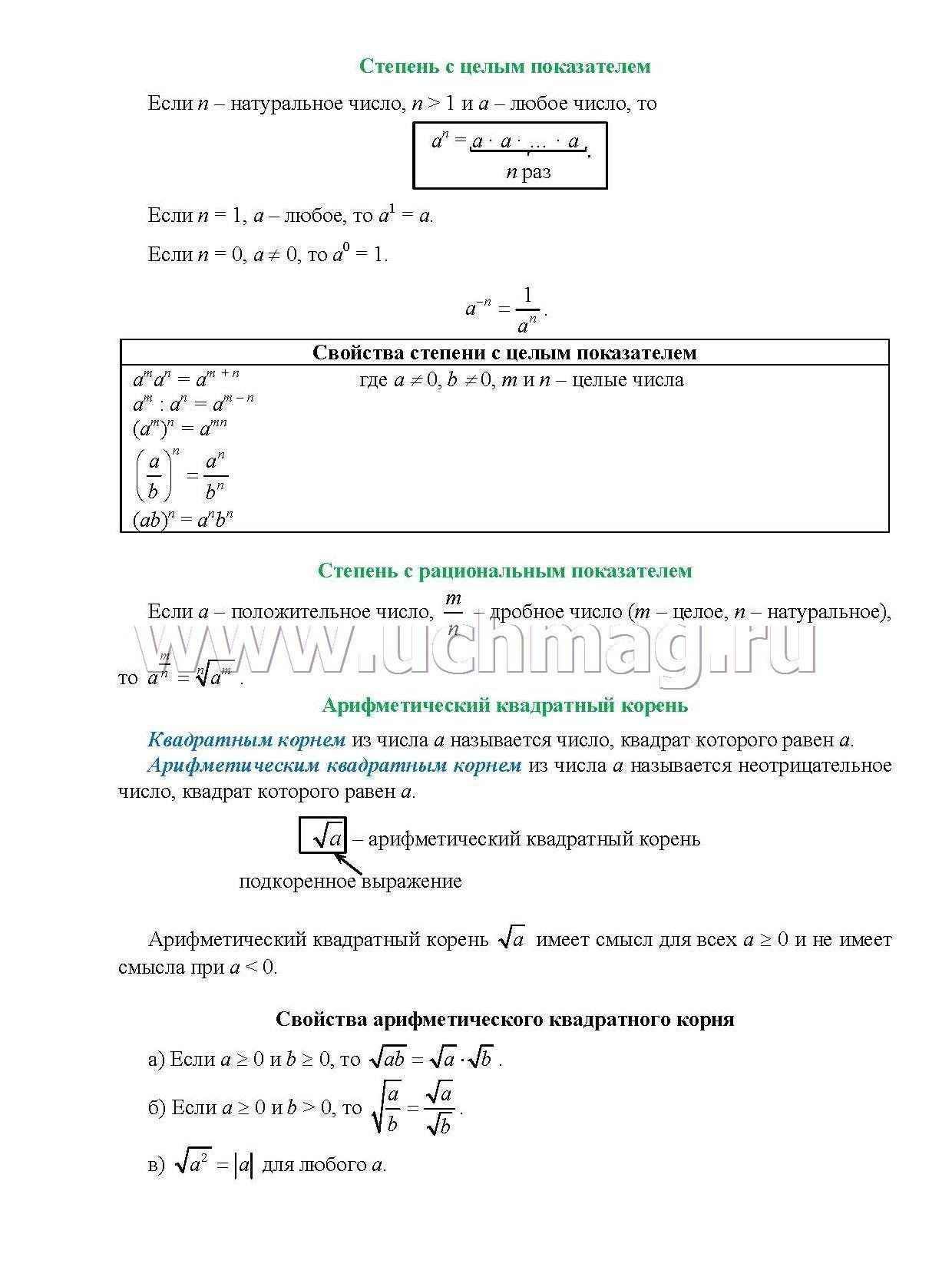 Algebra Osnovnye Opredeleniya Pravila I Formuly 7 9 Klassy Komplekt Kart Kupit Po Cene 34 20 Rub V Internet Magazine Uchmag