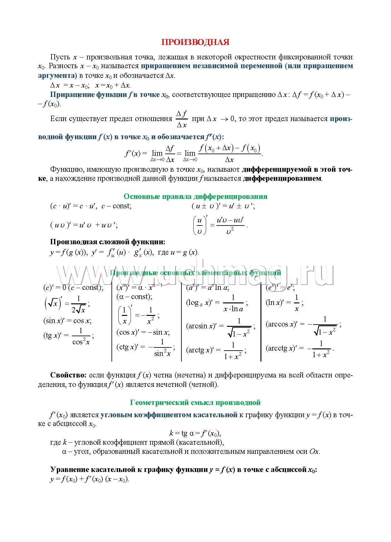  Ответ на вопрос по теме Основные понятия и формулы