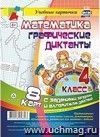 Математика. Графические диктанты. 4 класс: комплект из 8 карт с заданиями, загадками и алгоритмом действий