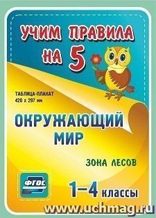 Окружающий мир. Зона лесов. 1-4 классы: Таблица-плакат 420х297 — интернет-магазин УчМаг