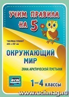 Окружающий мир. Зона арктической пустыни. 1-4 классы: Таблица-плакат 420х297 — интернет-магазин УчМаг