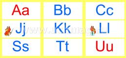 Лента иностранного алфавита: с буквами иностранного алфавита и цветовым обозначением гласных и согласных звуков из 9 секций — интернет-магазин УчМаг