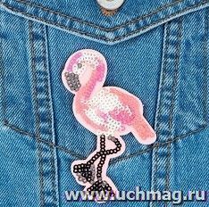 Термоаппликация "Фламинго", с пайетками — интернет-магазин УчМаг