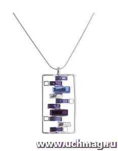 Кулон "Нежность эмали" клавиши, фиолетовый в серебре, 45 см — интернет-магазин УчМаг