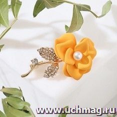 Брошь "Цветок роза с бусиной" — интернет-магазин УчМаг