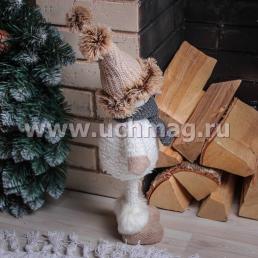 Кукла интерьерная "Снеговик" в коричневой шапочке, 47 см — интернет-магазин УчМаг