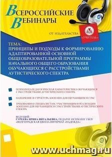 Участие в офлайн-вебинаре "Принципы и подходы к формированию адаптированной основной общеобразовательной программы начального общего образования обучающихся с — интернет-магазин УчМаг