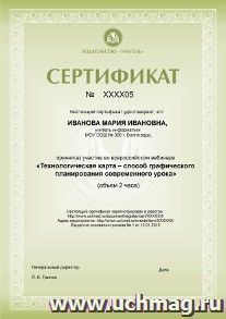 Спецпредложение на пополнение личного счета + участие в офлайн-вебинаре "Технологическая карта - способ графического планирования современного урока" (объем 2 — интернет-магазин УчМаг