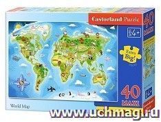 Пазл "Карта мира", 40 элементов — интернет-магазин УчМаг