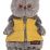 Игрушка мягкая "Кот Басик в желтой жилетке с серым капюшоном", 25 см — интернет-магазин УчМаг