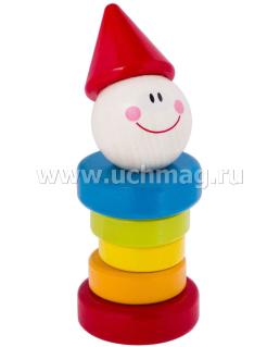 Игрушка деревянная "Пирамидка Клоун" — интернет-магазин УчМаг