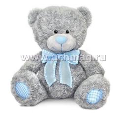 Игрушка мягкая "Медведь", с голубым бантом, 24 см. — интернет-магазин УчМаг