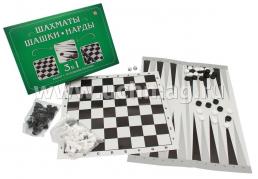 Игра настольная 3 в 1 "Шашки, шахматы и нарды" — интернет-магазин УчМаг