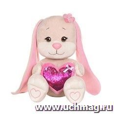 Игрушка мягкая "Зайка с розовым сердцем", 20 см — интернет-магазин УчМаг