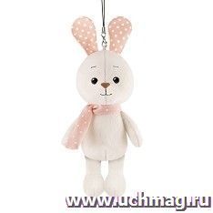 Игрушка мягкая "Кролик" с цветными ушками (белый), 13 см — интернет-магазин УчМаг