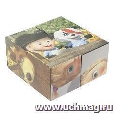 Набор кубиков "Маша и медведь", 4 шт — интернет-магазин УчМаг